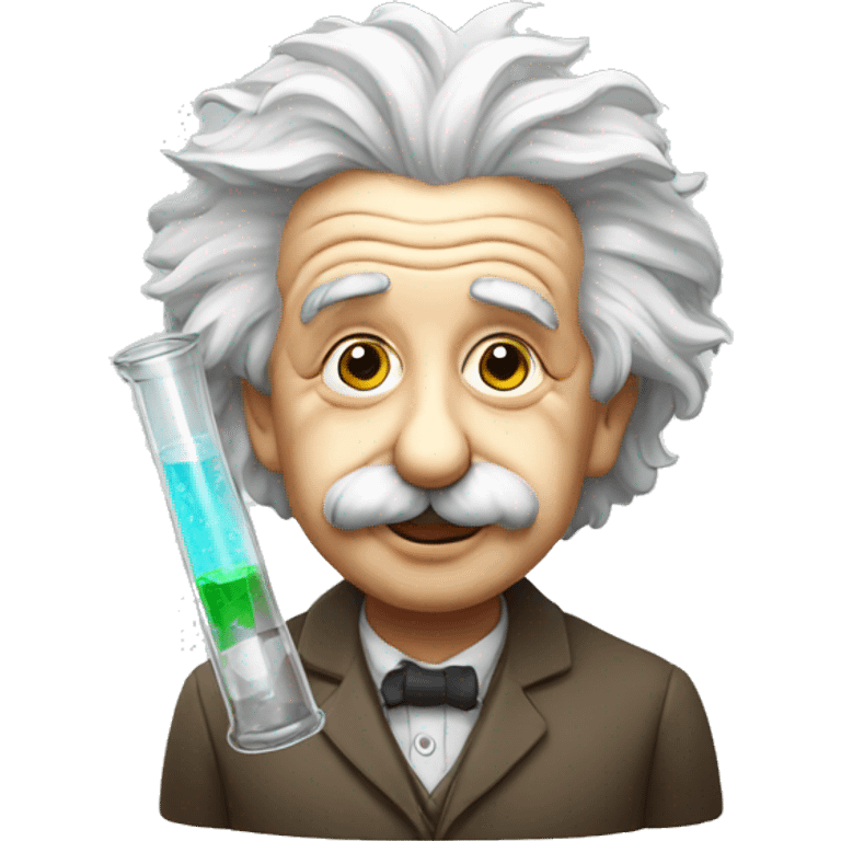 albert einstein with test tube emoji