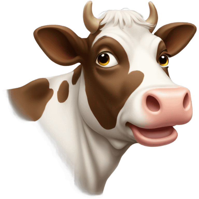 a cow shushing someone  emoji