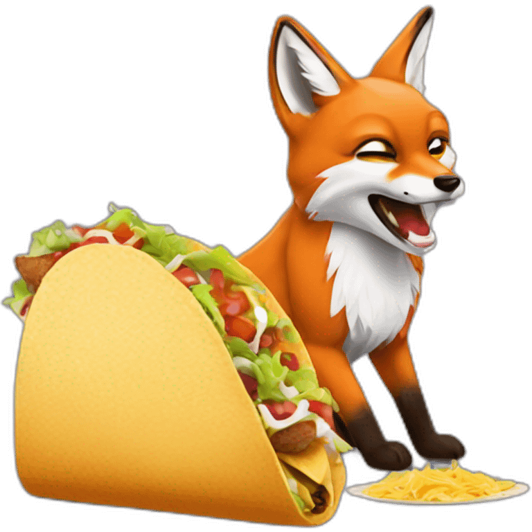 A fox eating tacos  emoji