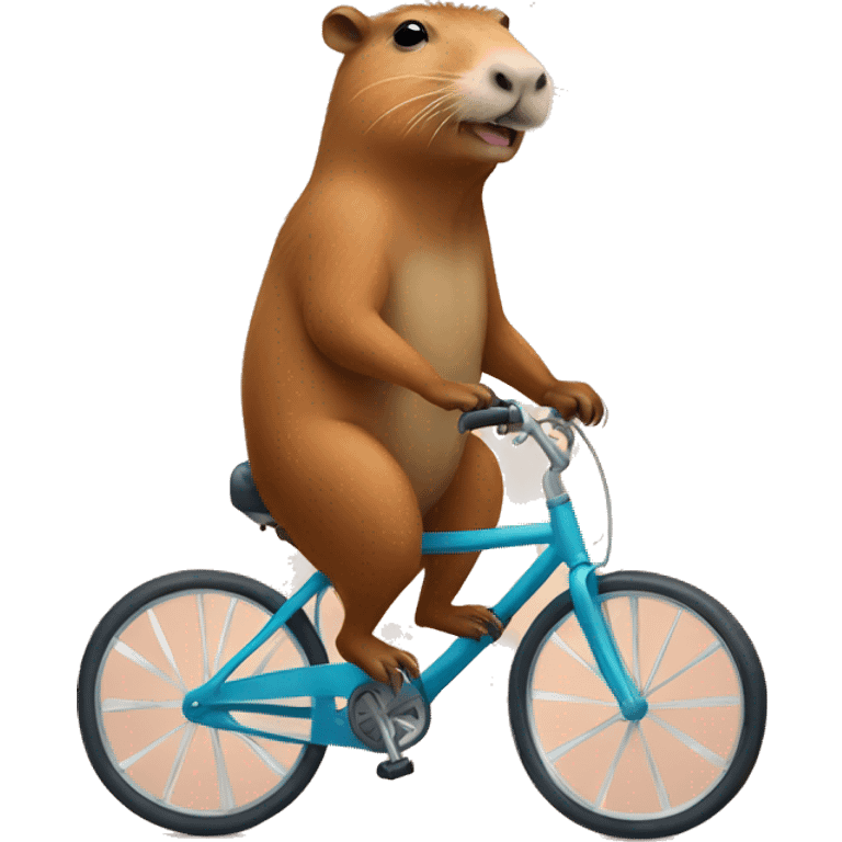 Capybara riding bicycle emoji