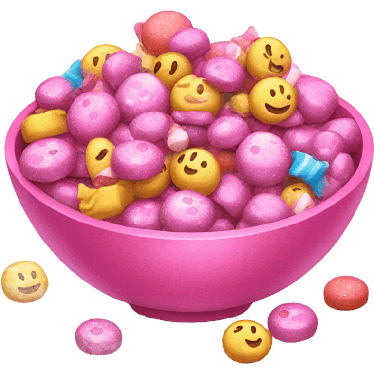 Pink bowl of candy with glitter  emoji