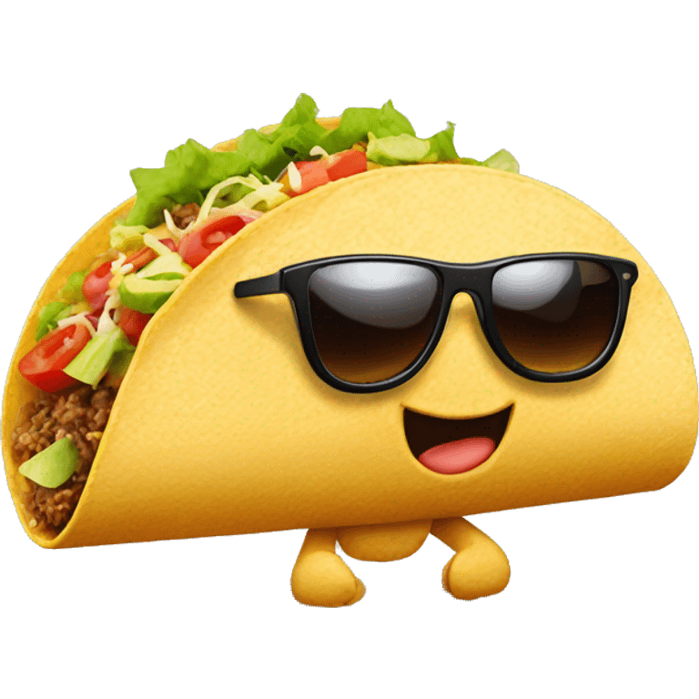 taco with sunglasses and arms emoji