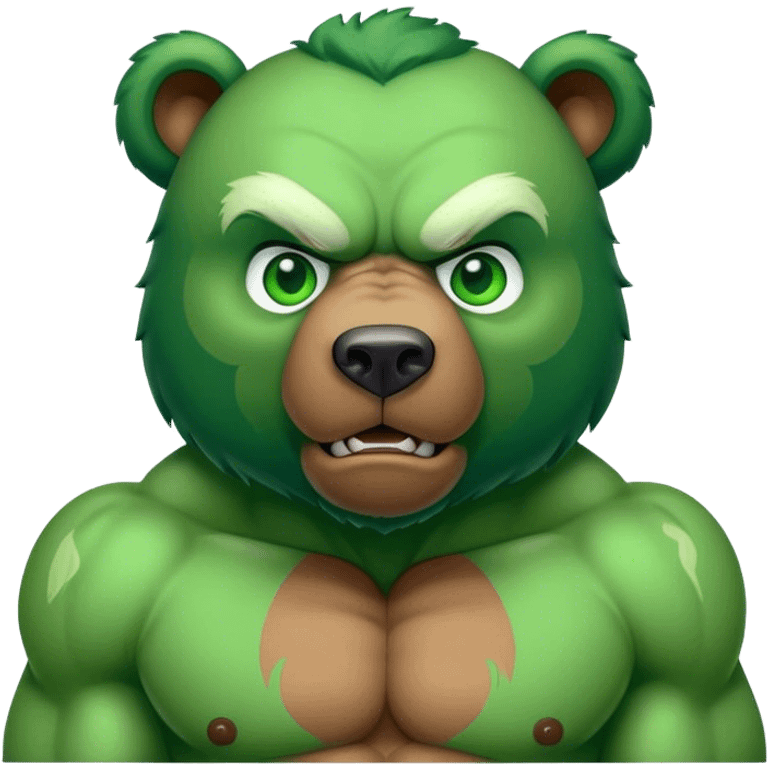 Bear looking like hulk emoji