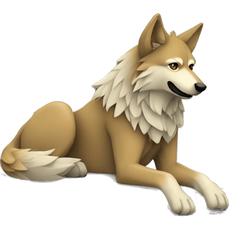  sigma wolf sitting near cliff emoji