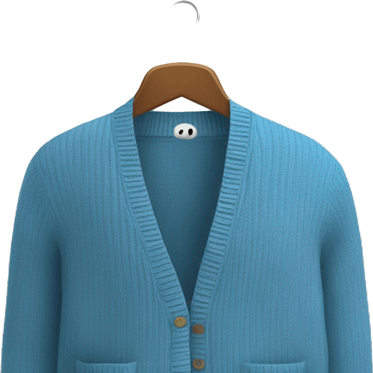 Blue cardigan on a clothing hangar emoji