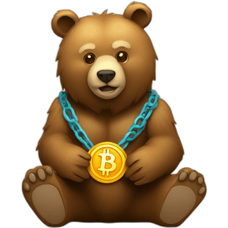 Bear and bitcoin emoji