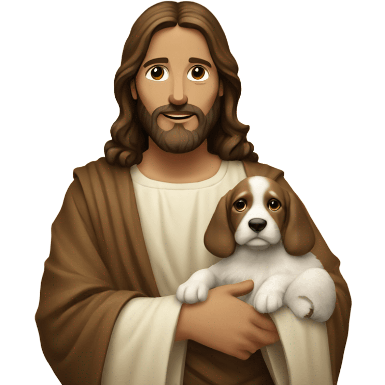 Jesus Christ with a puppy emoji