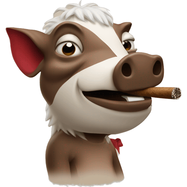 Razorback smoking a cigar emoji