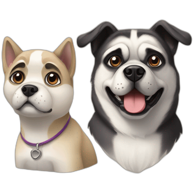 husky and pug emoji