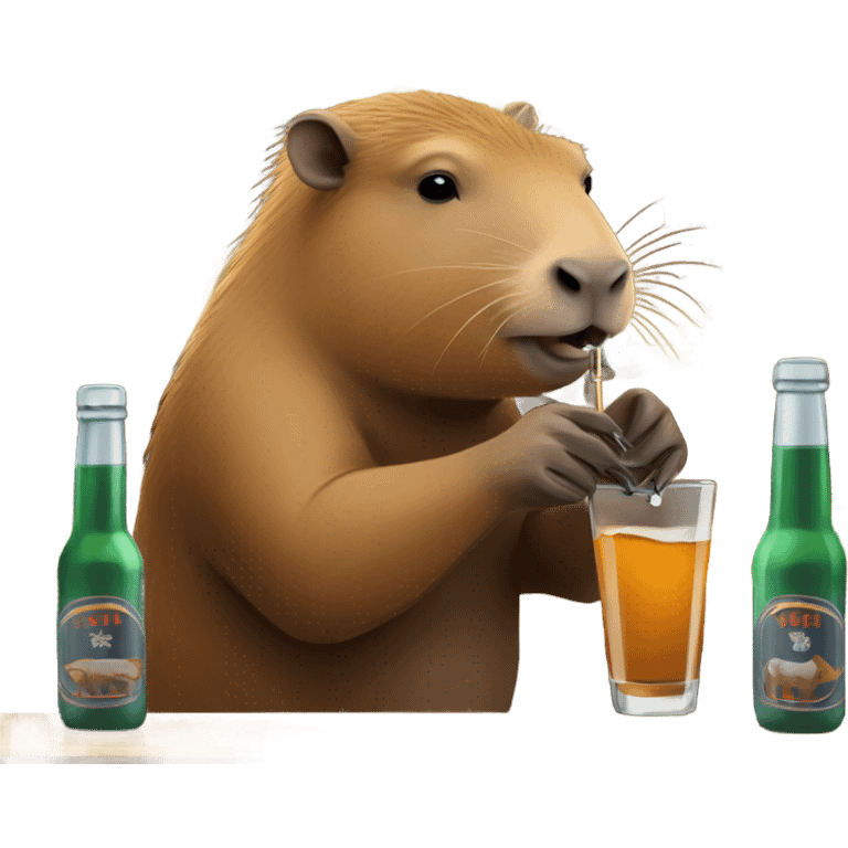 Capybara taking a shot in a bar emoji