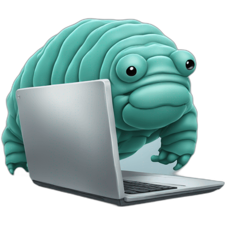 tardigrade at a computer emoji