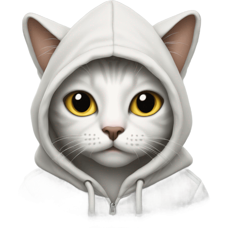 Cat wearing a hoodie emoji