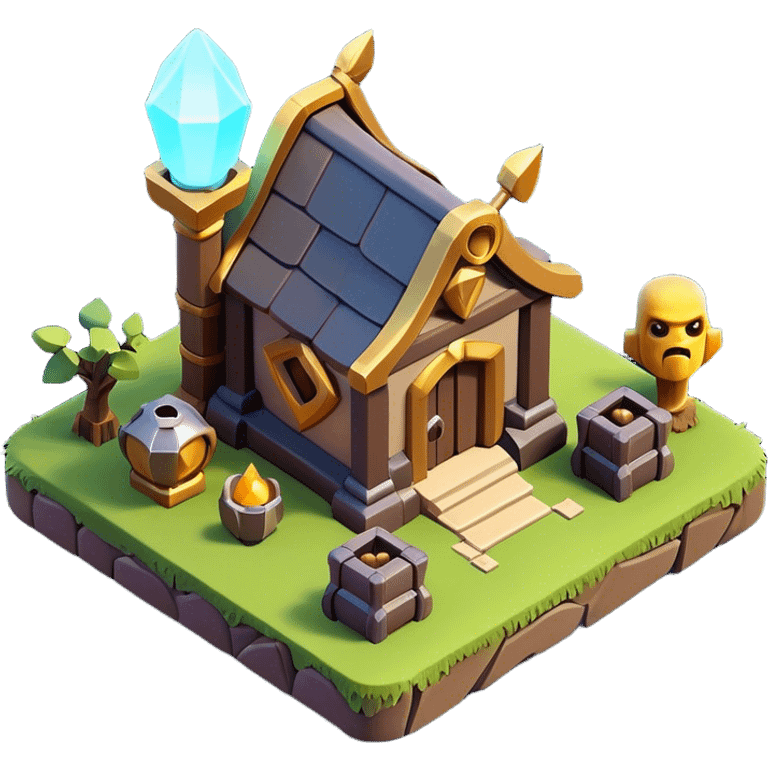 Clash of Clans aesthetic: Cinematic Playful 3D Isometric Scroll Emoji, rendered in a 3D vector-style similar to standard emojis with minimal shading and bold, simplified shapes. A compact, distinct form with signature details, softly glowing with a fantasy RPG magic charm. Simplified yet unmistakably iconic, highly detailed and consistent, glowing with a soft radiance and high shine. Stylized with a touch of heroic grandeur and a soft glowing outline, capturing the essence of a beloved gaming relic with a friendly, playful manner! emoji