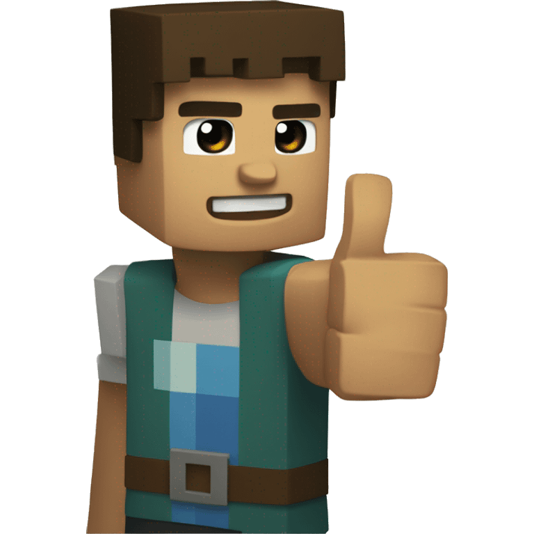 A pixilated Mincraft Steave doing a thumbs up emoji