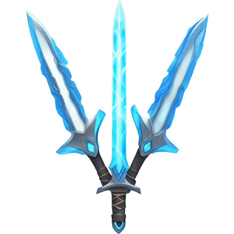 sci-fi multiblade sword-with-blue-ray-blade emoji