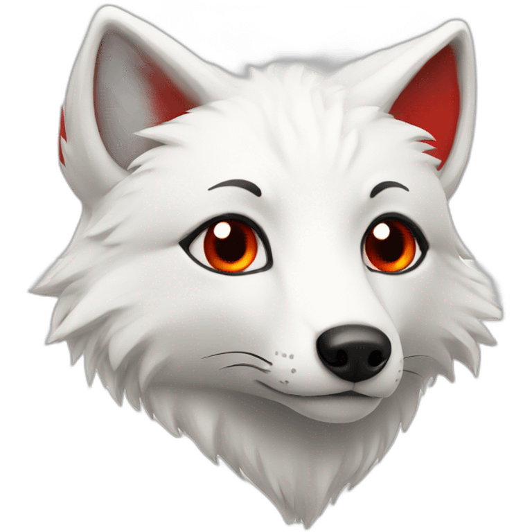 white fox with red tail emoji