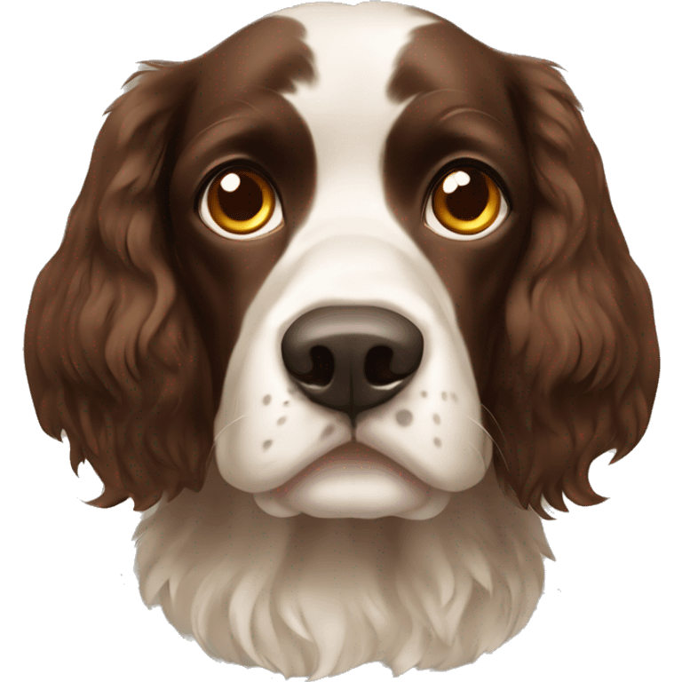 Russian spaniel is brown in colour, with brown and yellow eyes  emoji