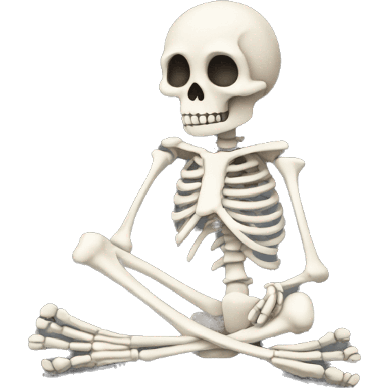 skeleton sitting in a huddled position emoji