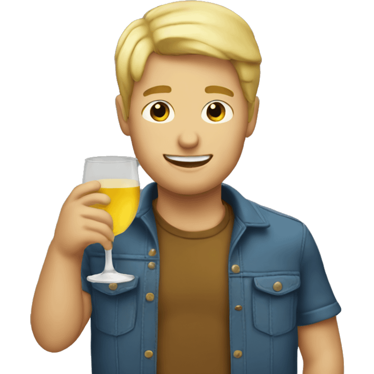 A blonde guy drinking  emoji