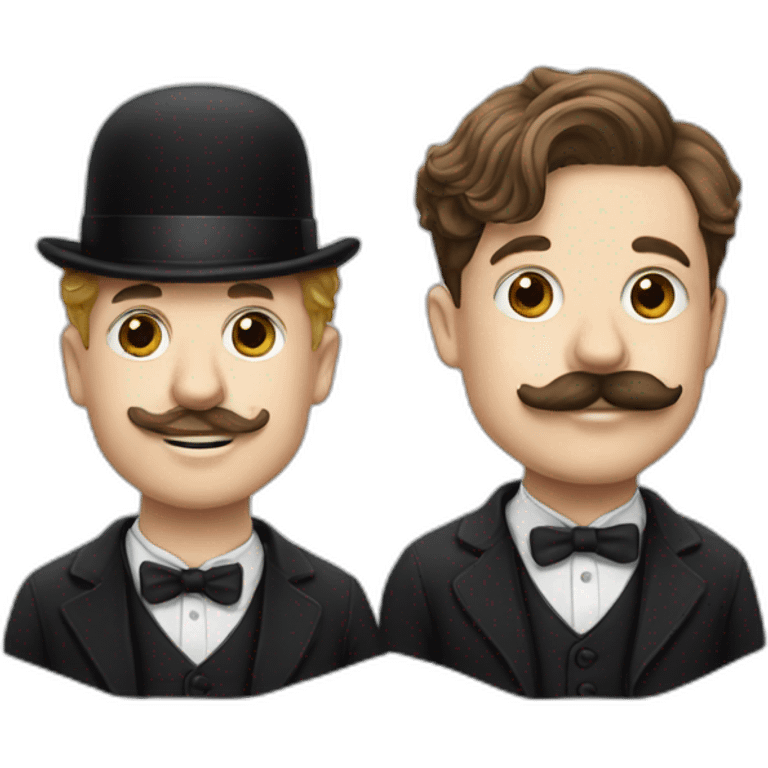 white boy with mustache Charlie chaplin emoji