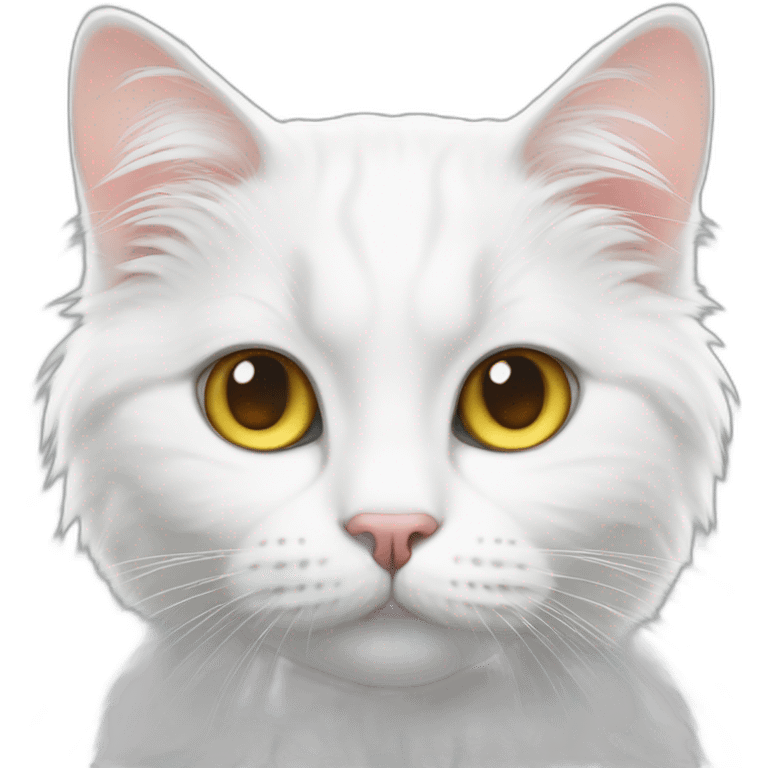 white fluffy cat with heterochromia emoji