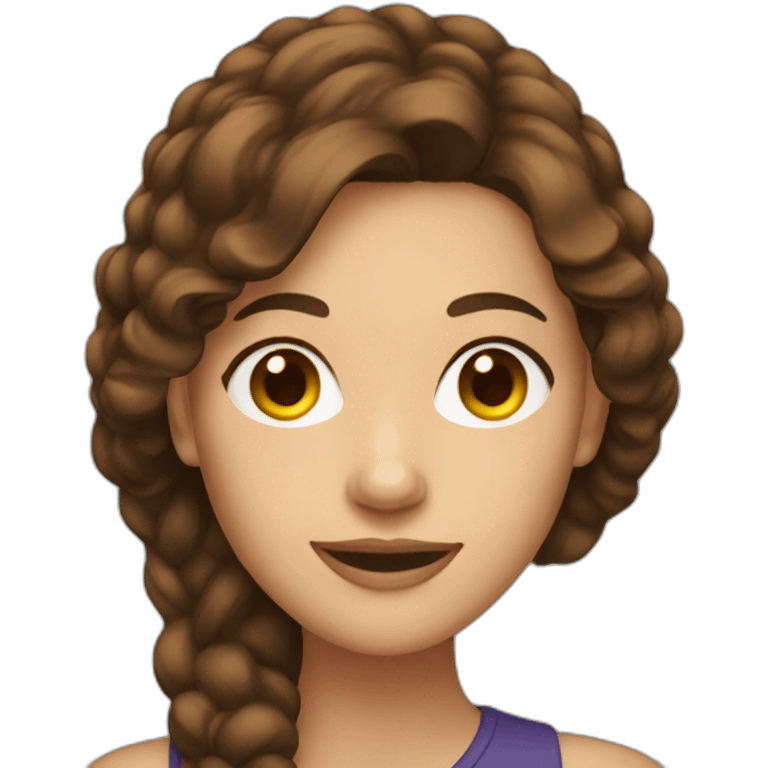 female podcaster with brown hair emoji