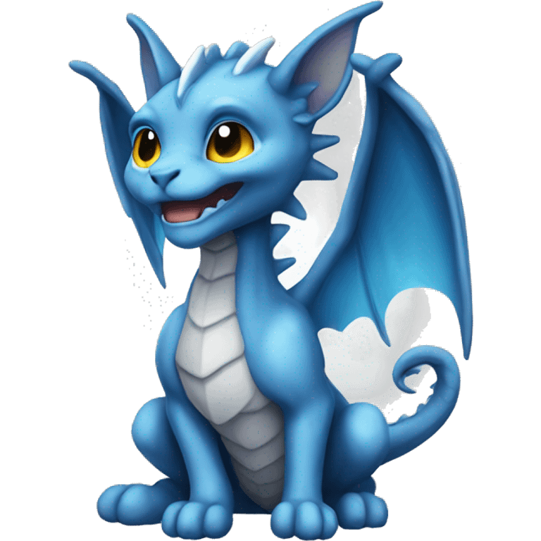 blue dragon wings on grey kitten emoji