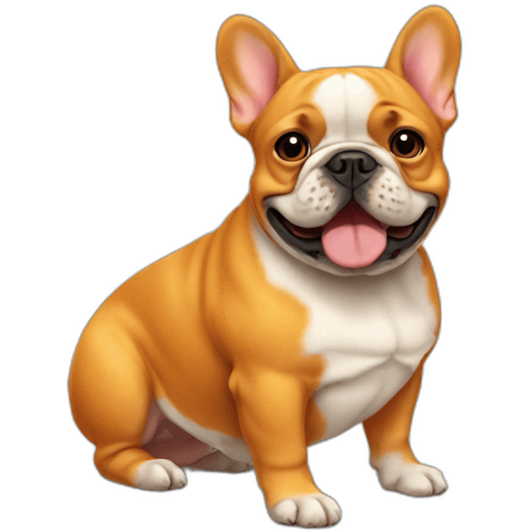 orange fat french bulldog old emoji