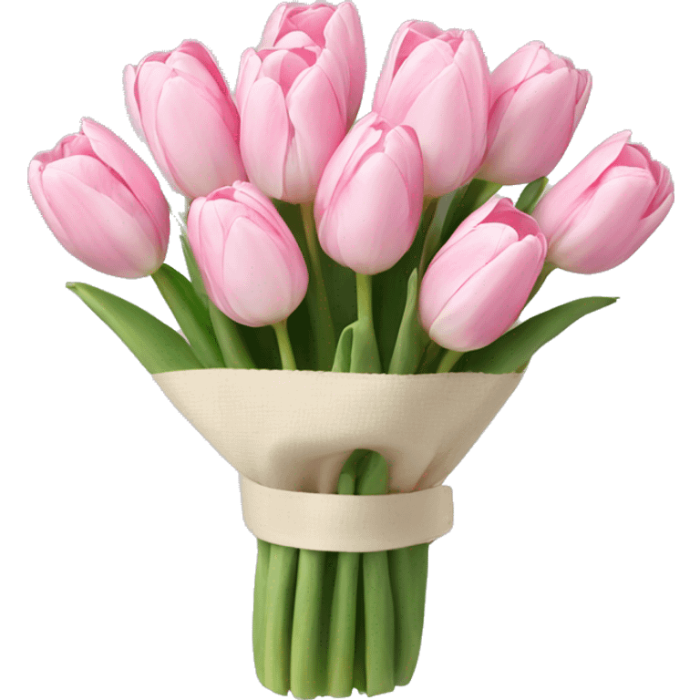 Cute Bouquet of Light pink tulips emoji