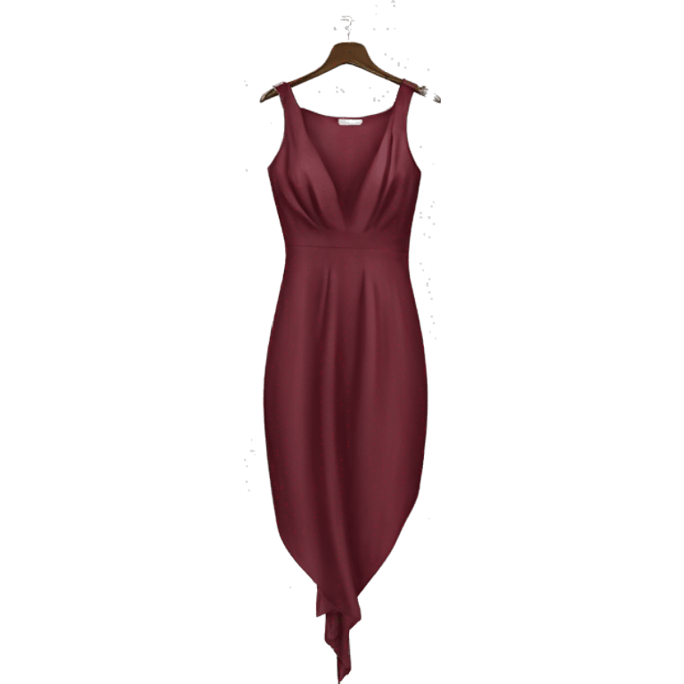 Luxury silk dress in wine-Red-colour on hanger emoji