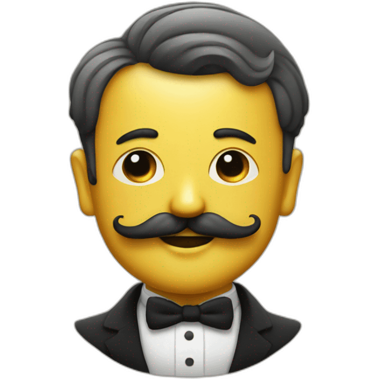 budha with moustache style Chaplin emoji