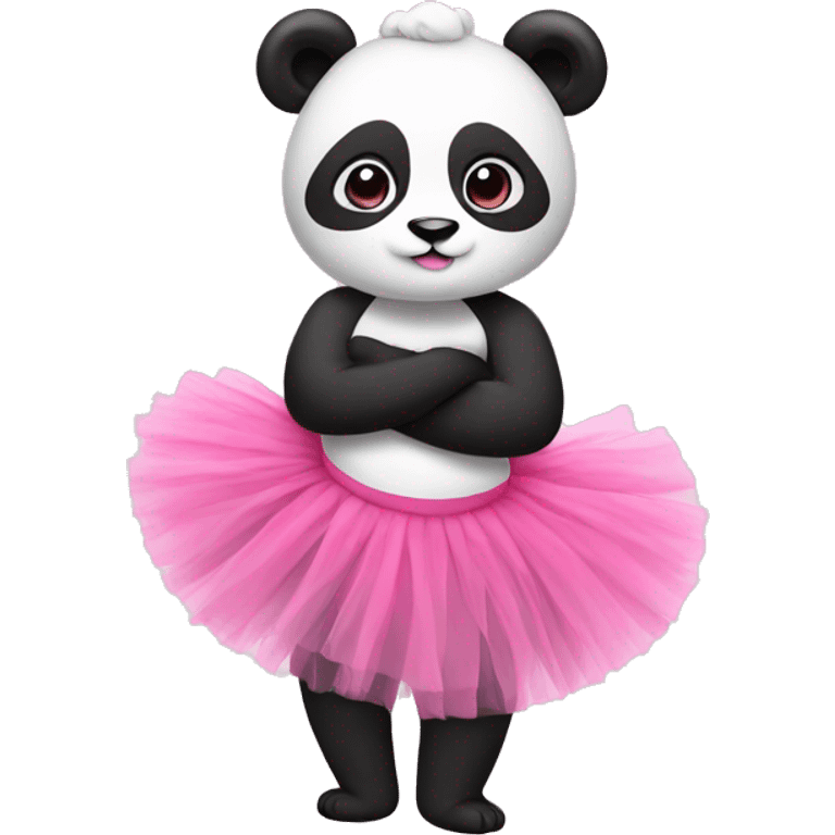 Panda with pink tutu emoji