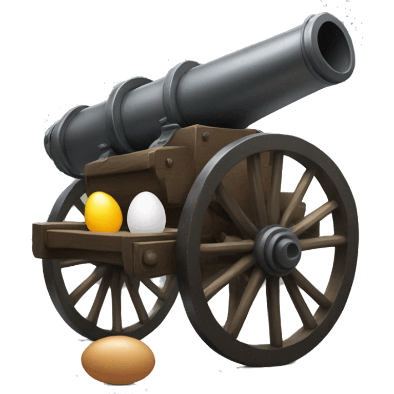 cannon with betwhen two eggs emoji