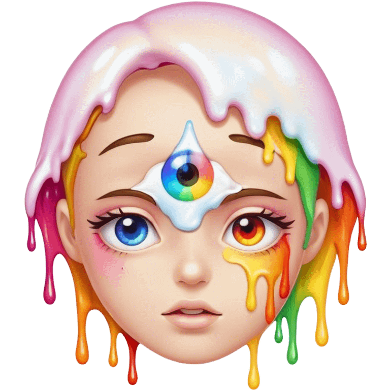 cute melted rainbow eye emoji