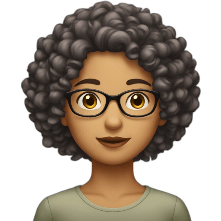 Fille cheveux bouclés emoji