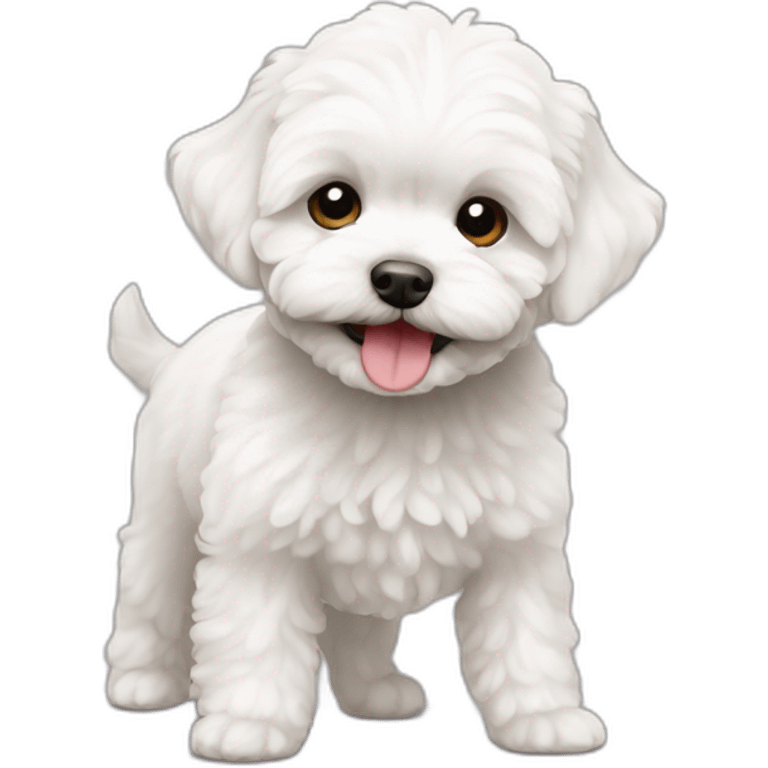 a white maltipoo pinching emoji