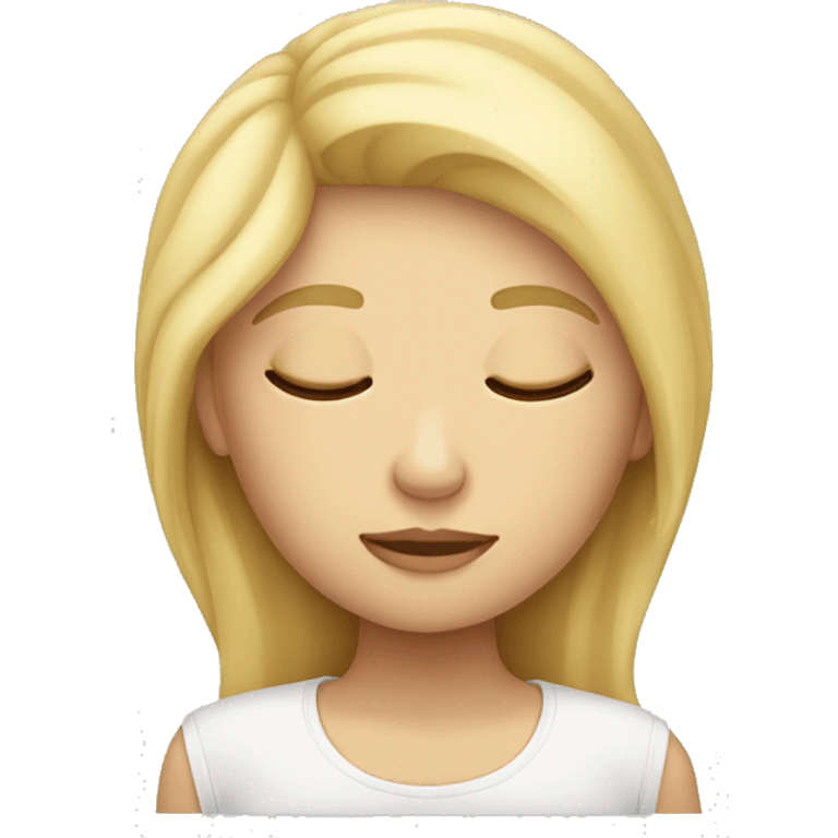 blonde girl sleeping emoji