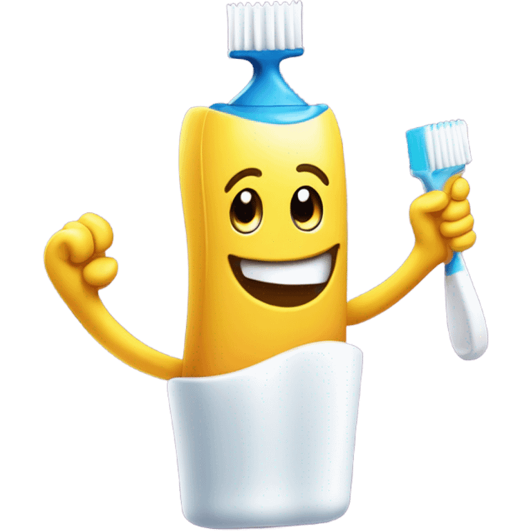 Toothbrush playing with toothpaste  emoji