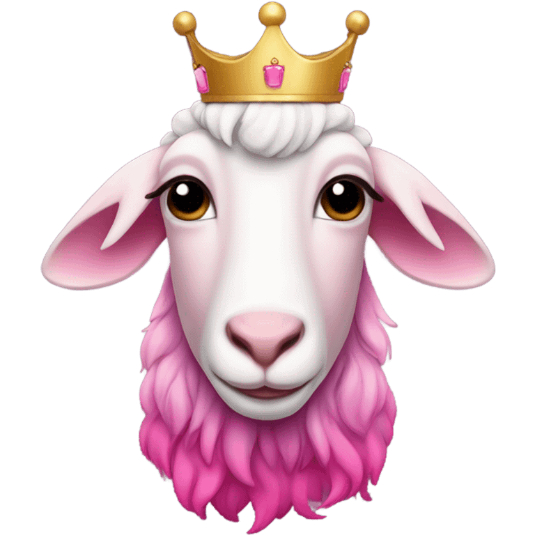 Pink ombre goat with a crown  emoji