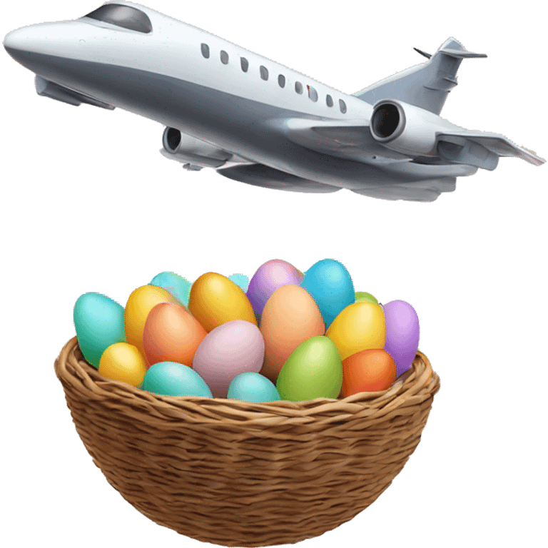 Jet dropping Easter eggs emoji