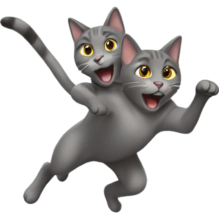 grey cat jumping  emoji