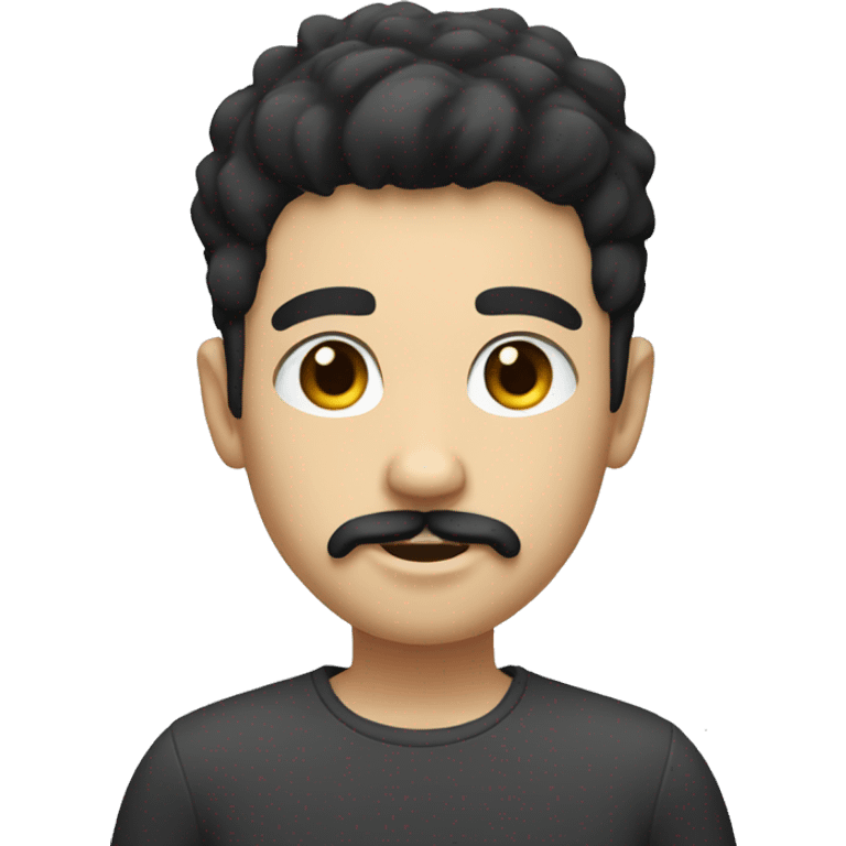 boy with goatee and neat mustache with short black hair and white skin emoji