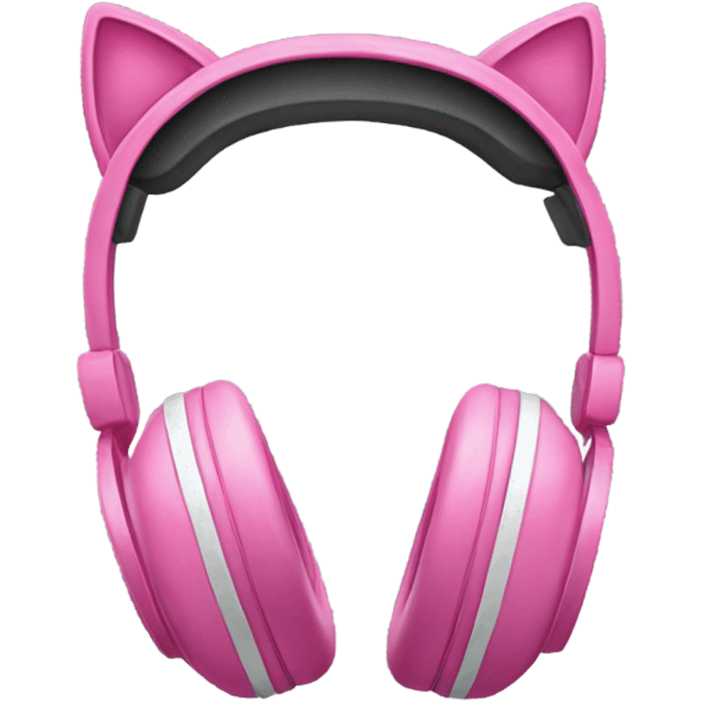 Pink headphones with cat ears emoji