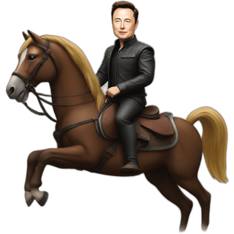 Elon musk sur un cheval emoji