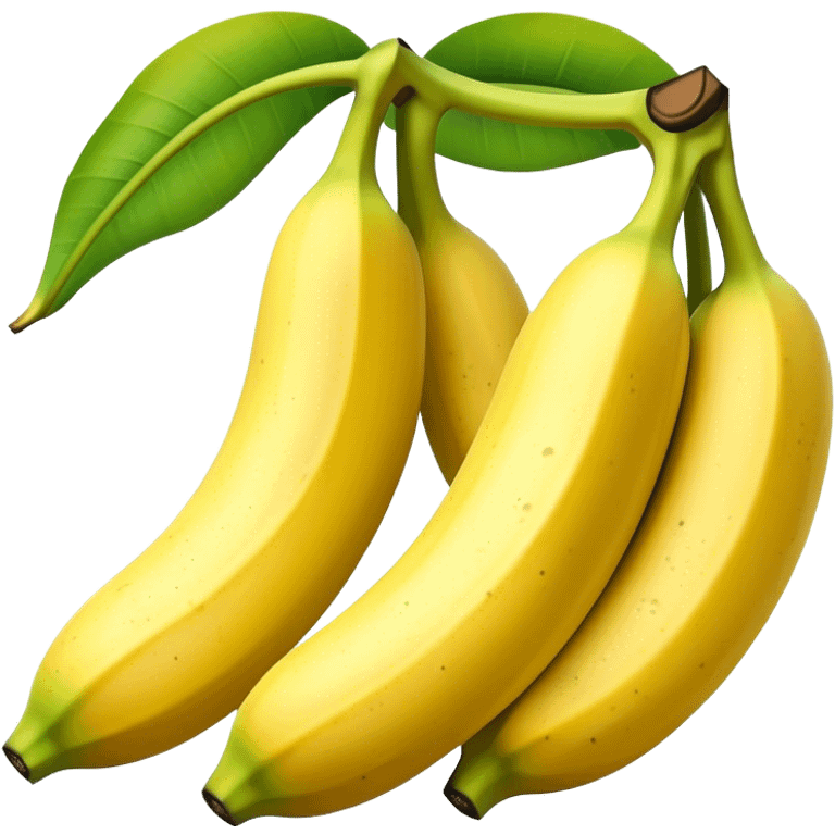 Cinematic Realistic Banana Emoji, Bright and cheerful, with a smooth, yellow peel slightly speckled with spots, revealing a soft, sweet interior. The banana is curved elegantly, standing out against the soft green leaves. Soft glowing outline, capturing the essence of tropical sweetness and energy in a ripe banana. emoji