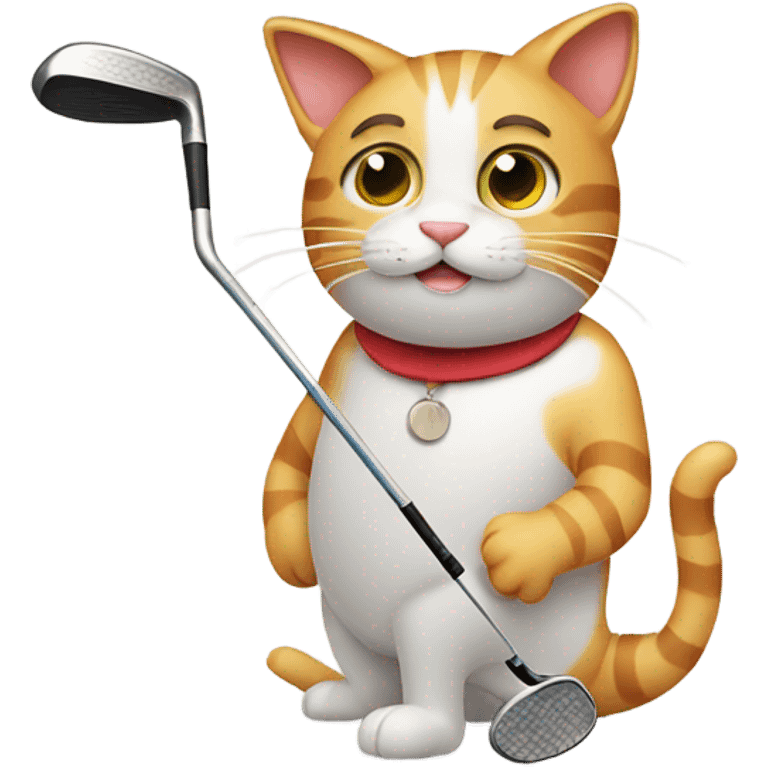 Cat golfing emoji