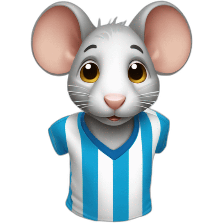 rat wearing argentinian soccer t-shirt emoji