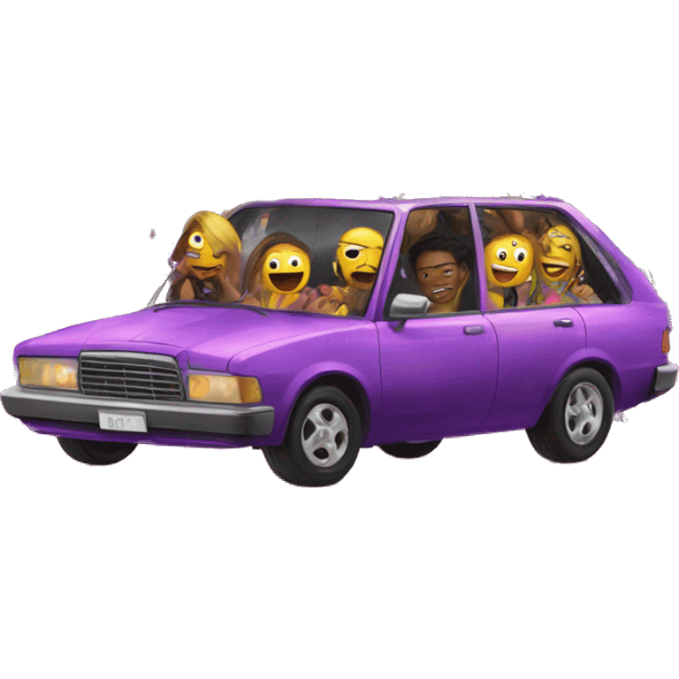 rave party in a cool car emoji