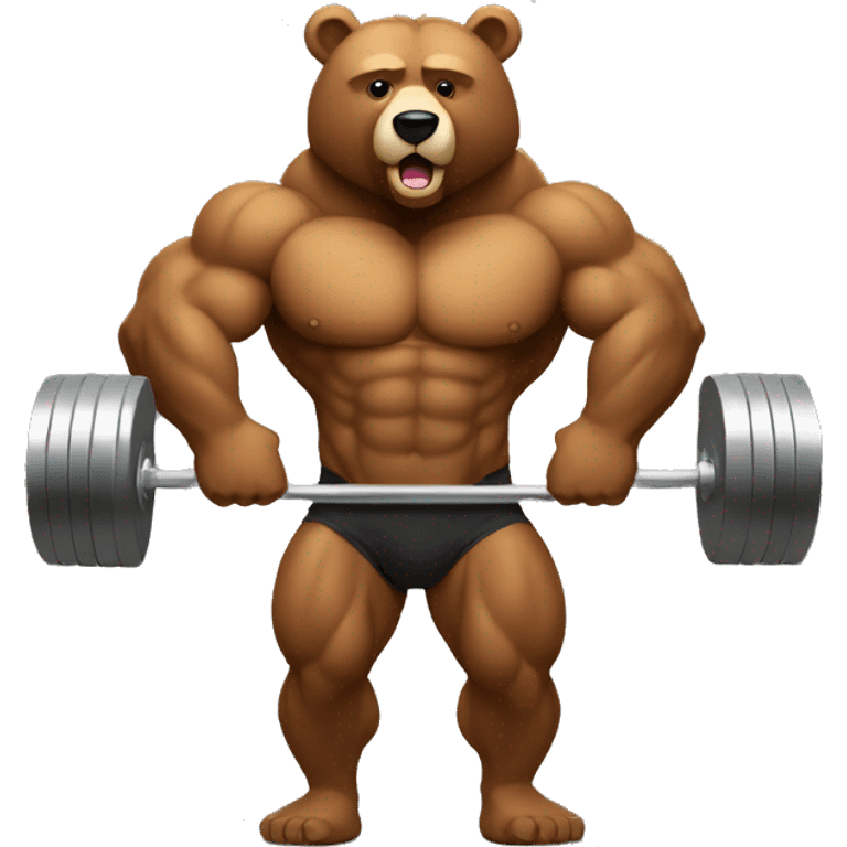 Body Building Bear weight lifting emoji