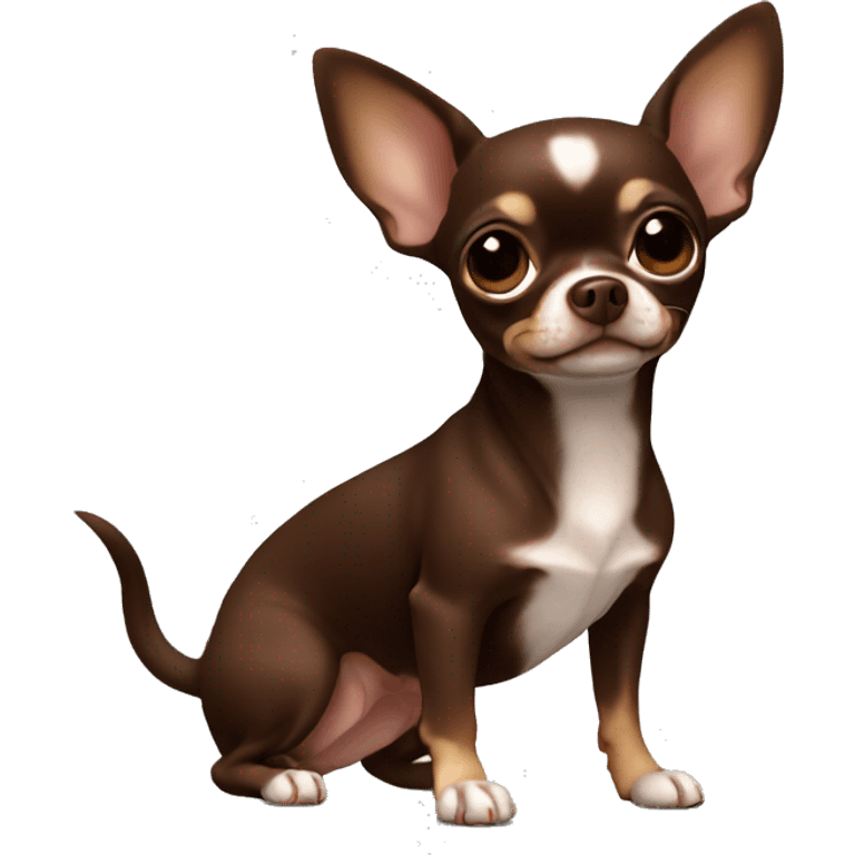 chocolate brown chihuahua full body emoji